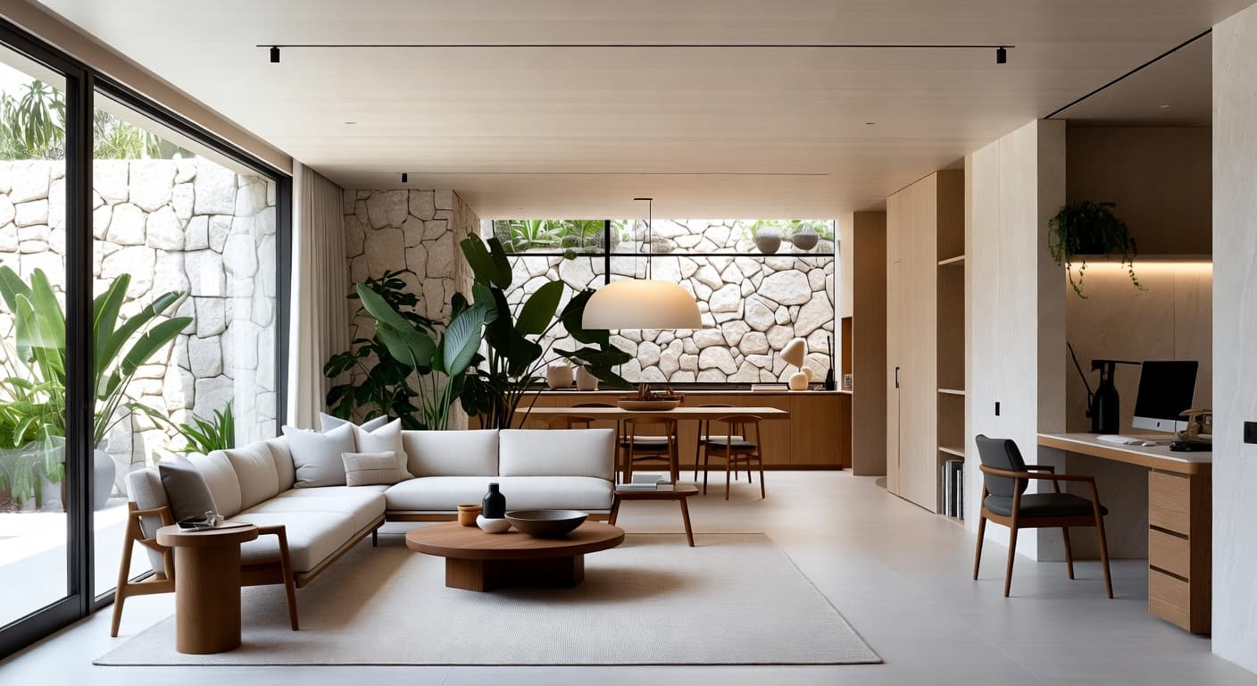 Zen multi-purpose room interior design - featuring zen style furniture, decor, colors, and layout ideas for your multi-purpose room