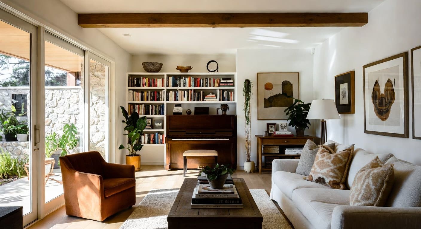 Zen music room interior design - featuring zen style furniture, decor, colors, and layout ideas for your music room