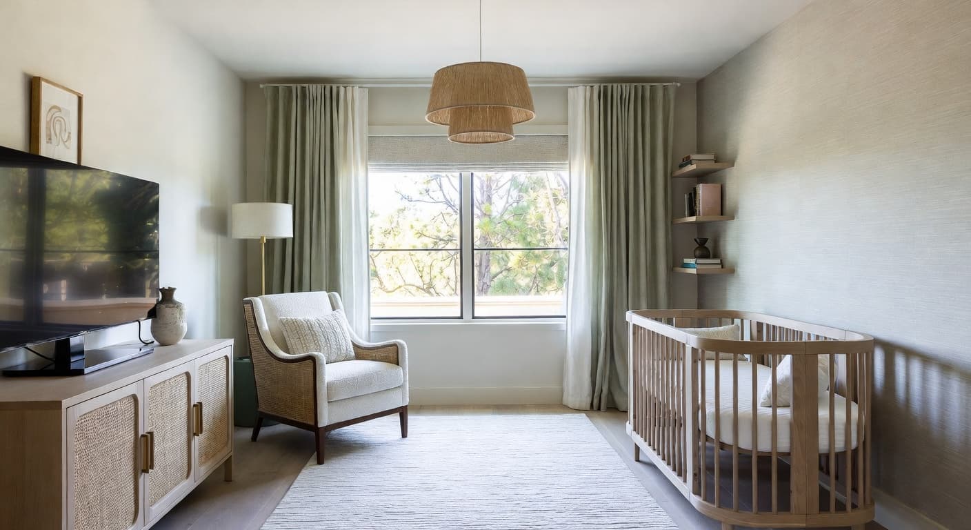Zen nursery interior design - featuring zen style furniture, decor, colors, and layout ideas for your nursery