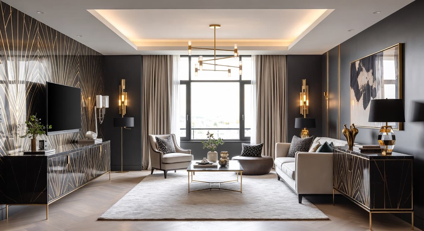 Art Deco kids room interior design - featuring art deco style furniture, decor, colors, and layout ideas for your kids room