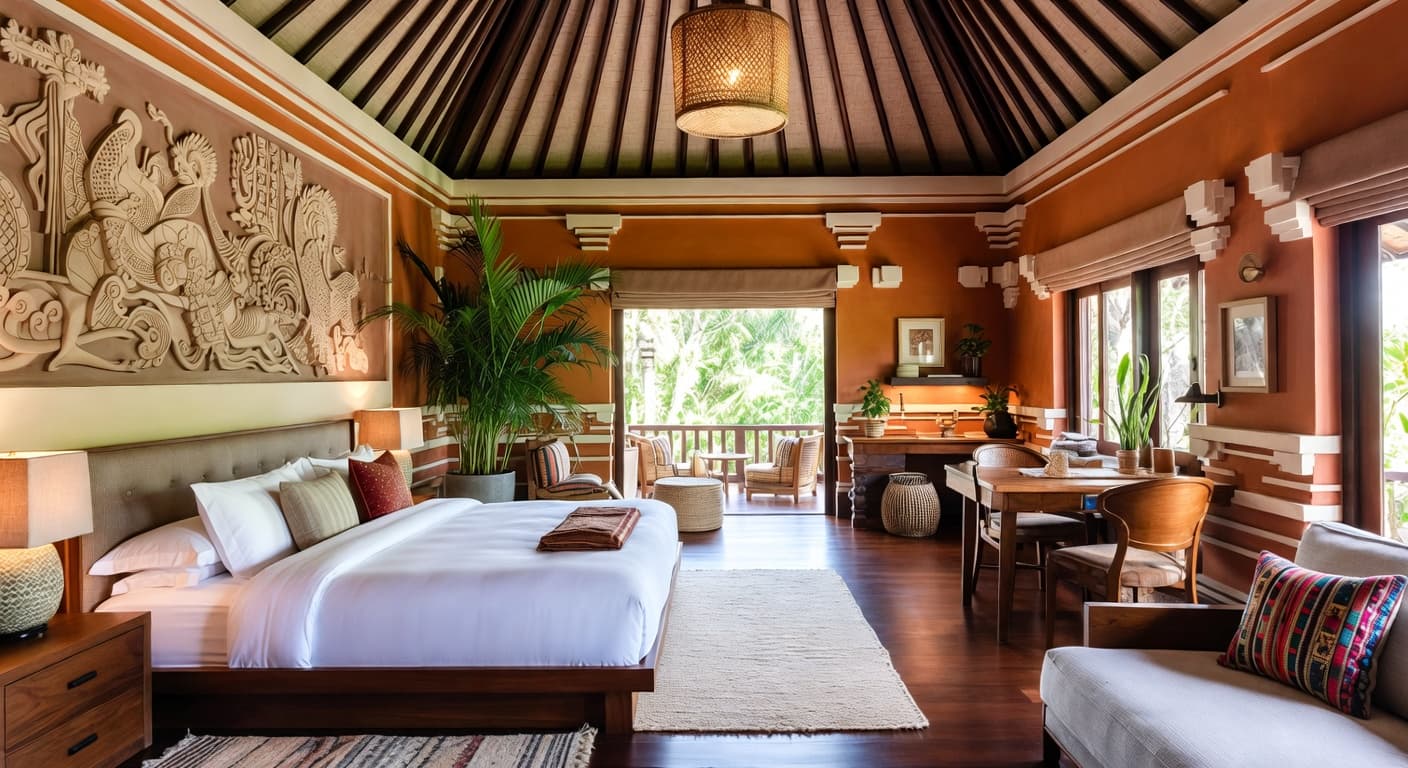 Balinese kids room interior design - featuring balinese style furniture, decor, colors, and layout ideas for your kids room