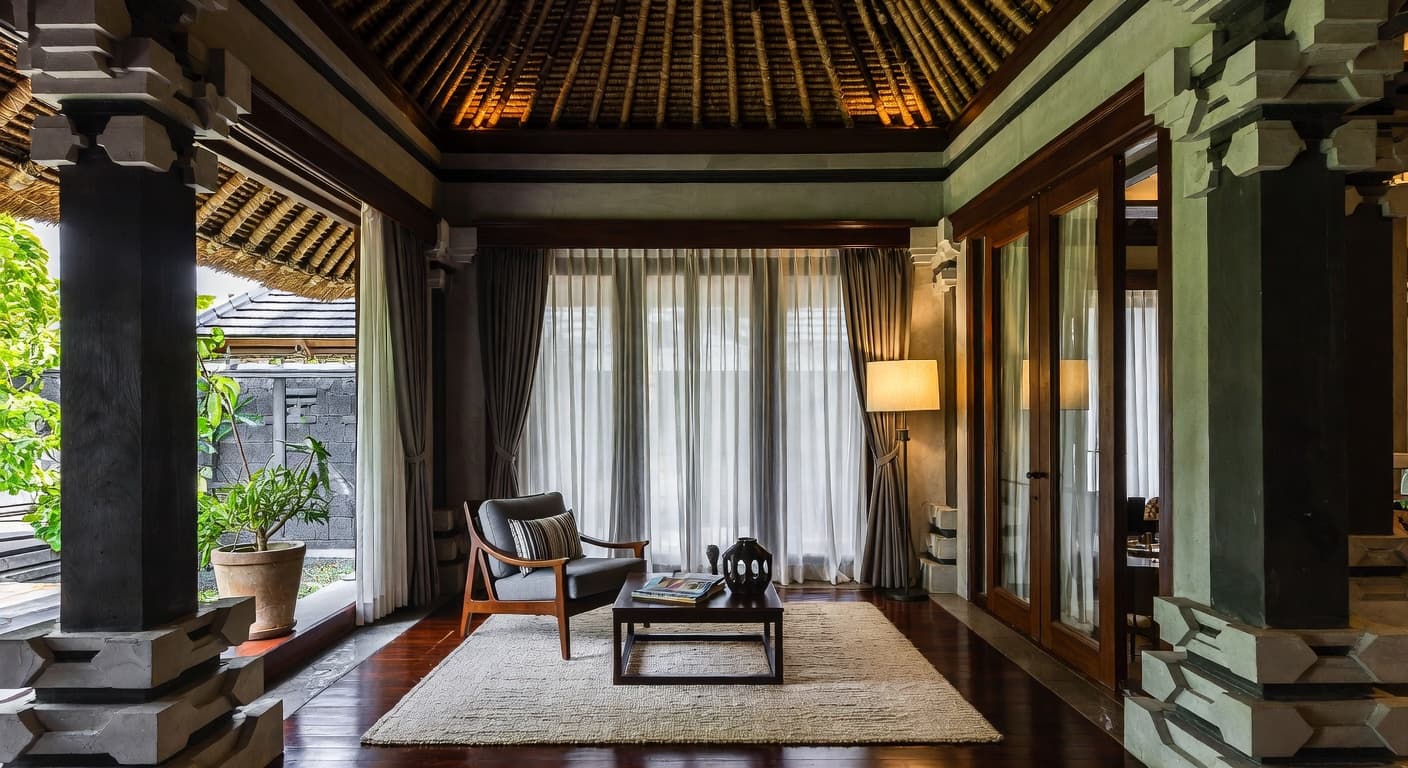 Balinese reading nook interior design - featuring balinese style furniture, decor, colors, and layout ideas for your reading nook