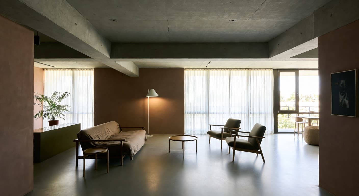 Bauhaus basement interior design - featuring bauhaus style furniture, decor, colors, and layout ideas for your basement