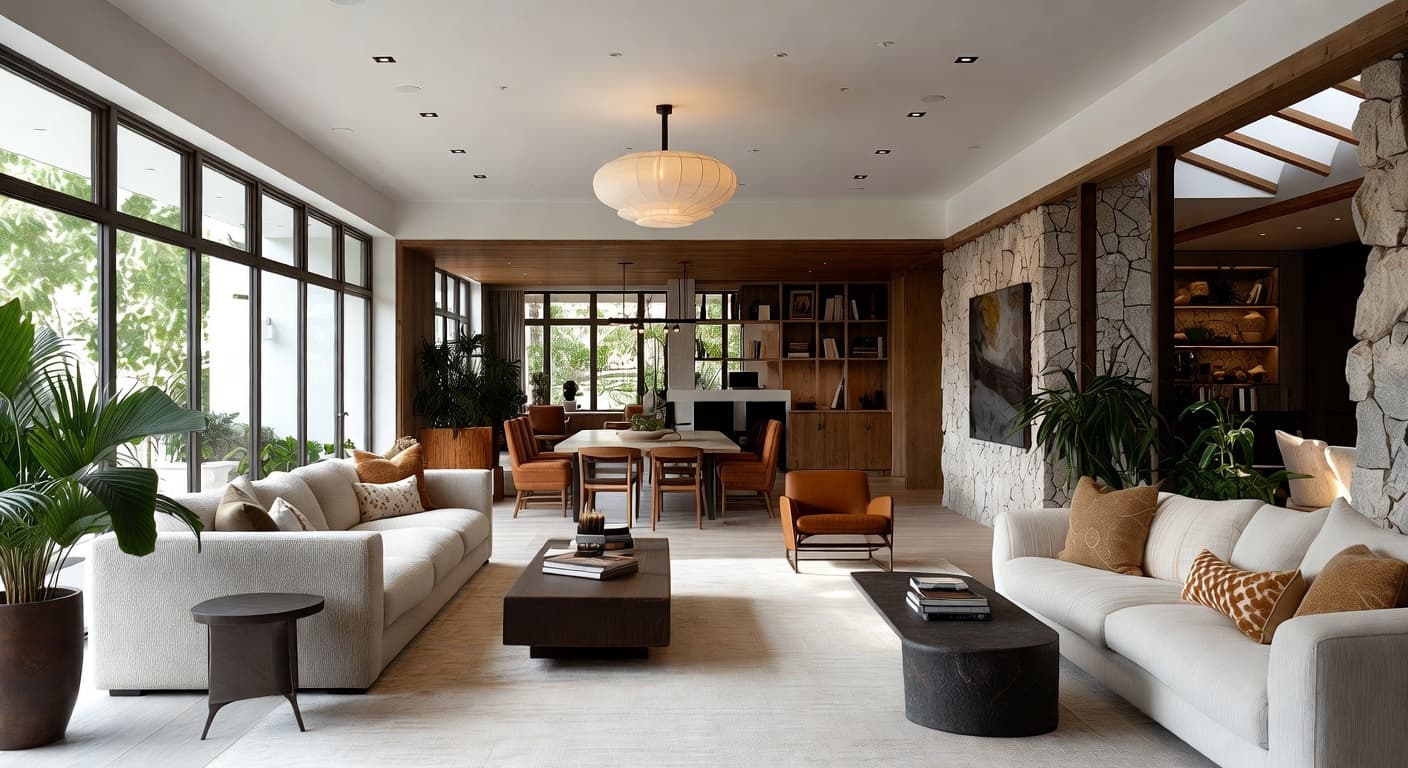 Biophilic game room interior design - featuring biophilic style furniture, decor, colors, and layout ideas for your game room