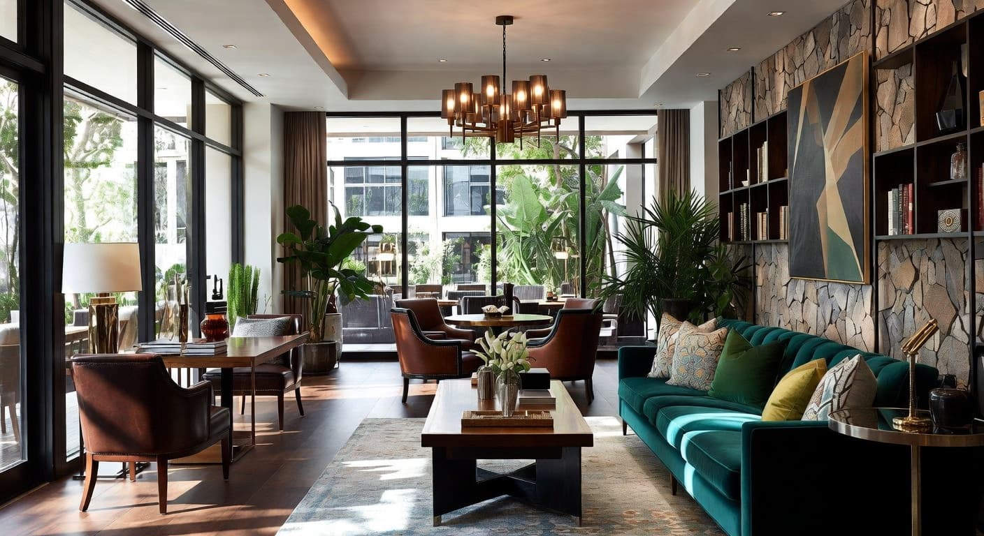 Biophilic smoking room / cigar lounge interior design - featuring biophilic style furniture, decor, colors, and layout ideas for your smoking room / cigar lounge