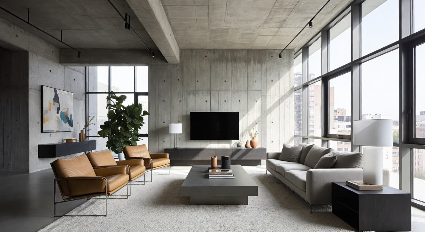 Brutalist teen room / den interior design - featuring brutalist style furniture, decor, colors, and layout ideas for your teen room / den