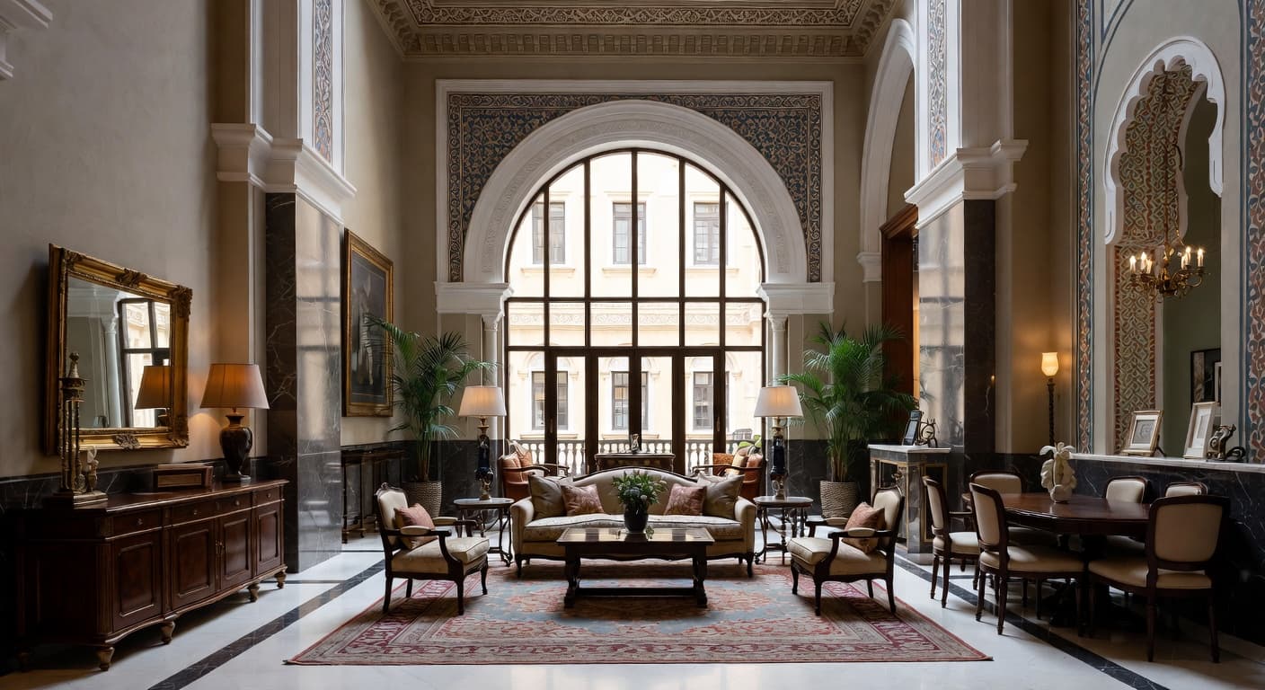 Byzantine multi-purpose room interior design - featuring byzantine style furniture, decor, colors, and layout ideas for your multi-purpose room