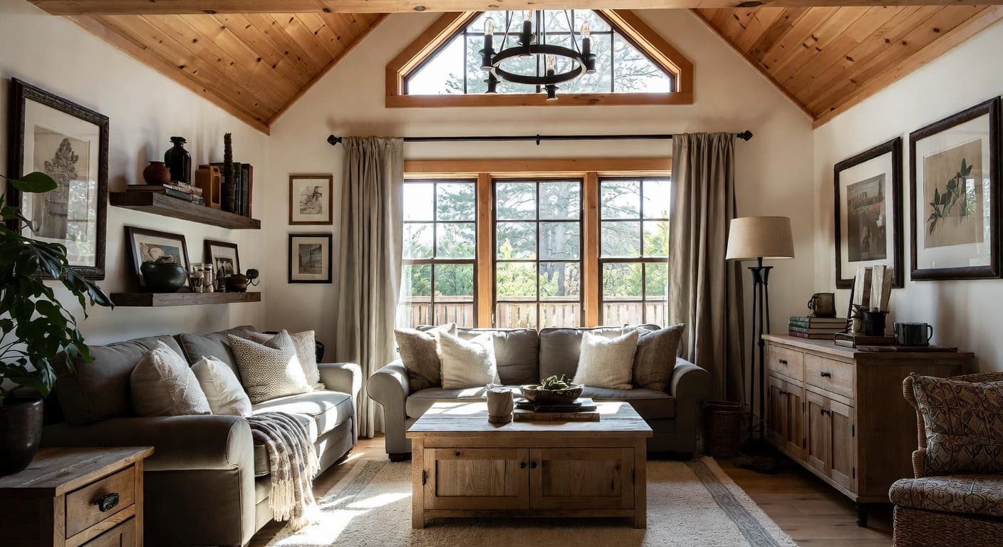 Cabin teen room / den interior design - featuring cabin style furniture, decor, colors, and layout ideas for your teen room / den