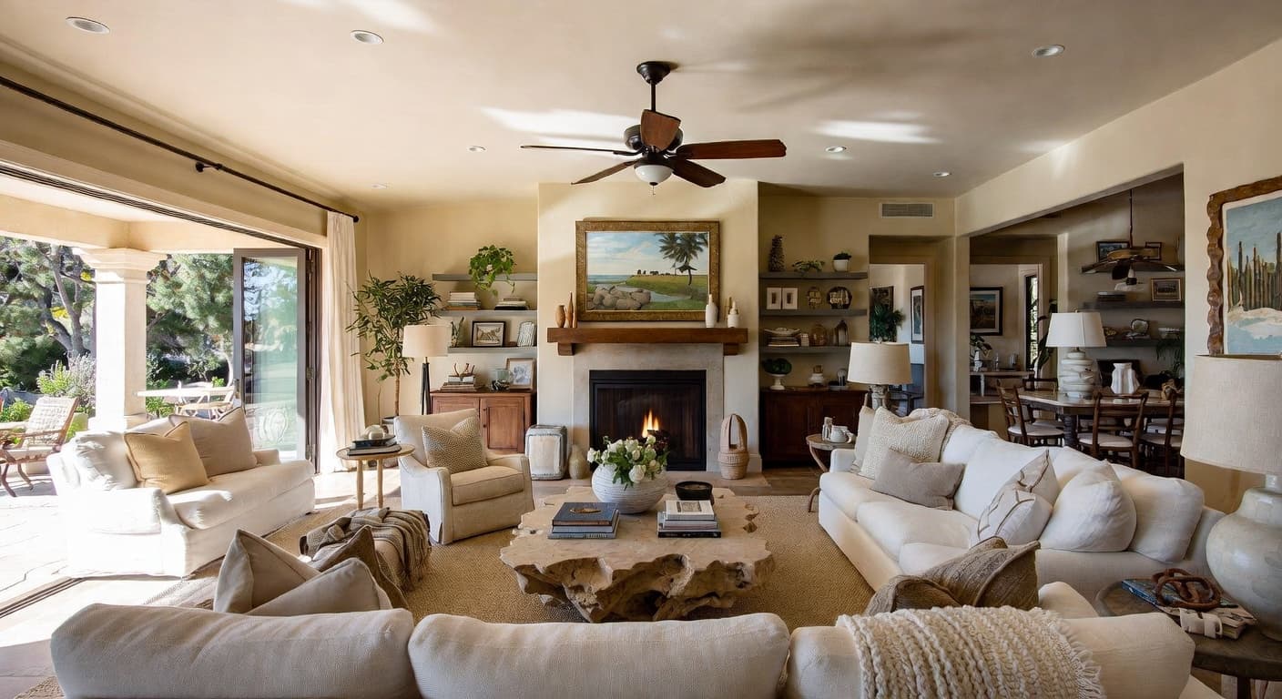 California Casual Living Room design preview