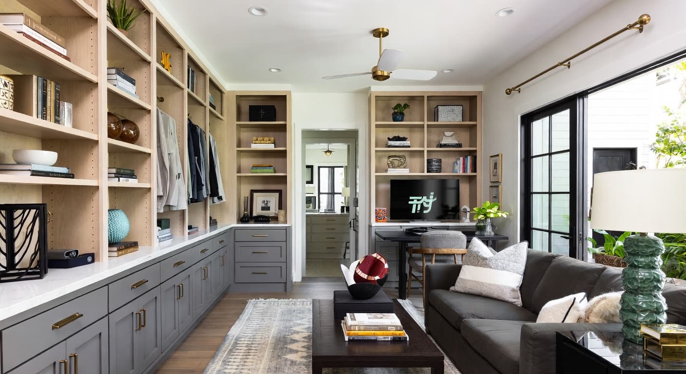 California Casual storage room interior design - featuring california casual style furniture, decor, colors, and layout ideas for your storage room