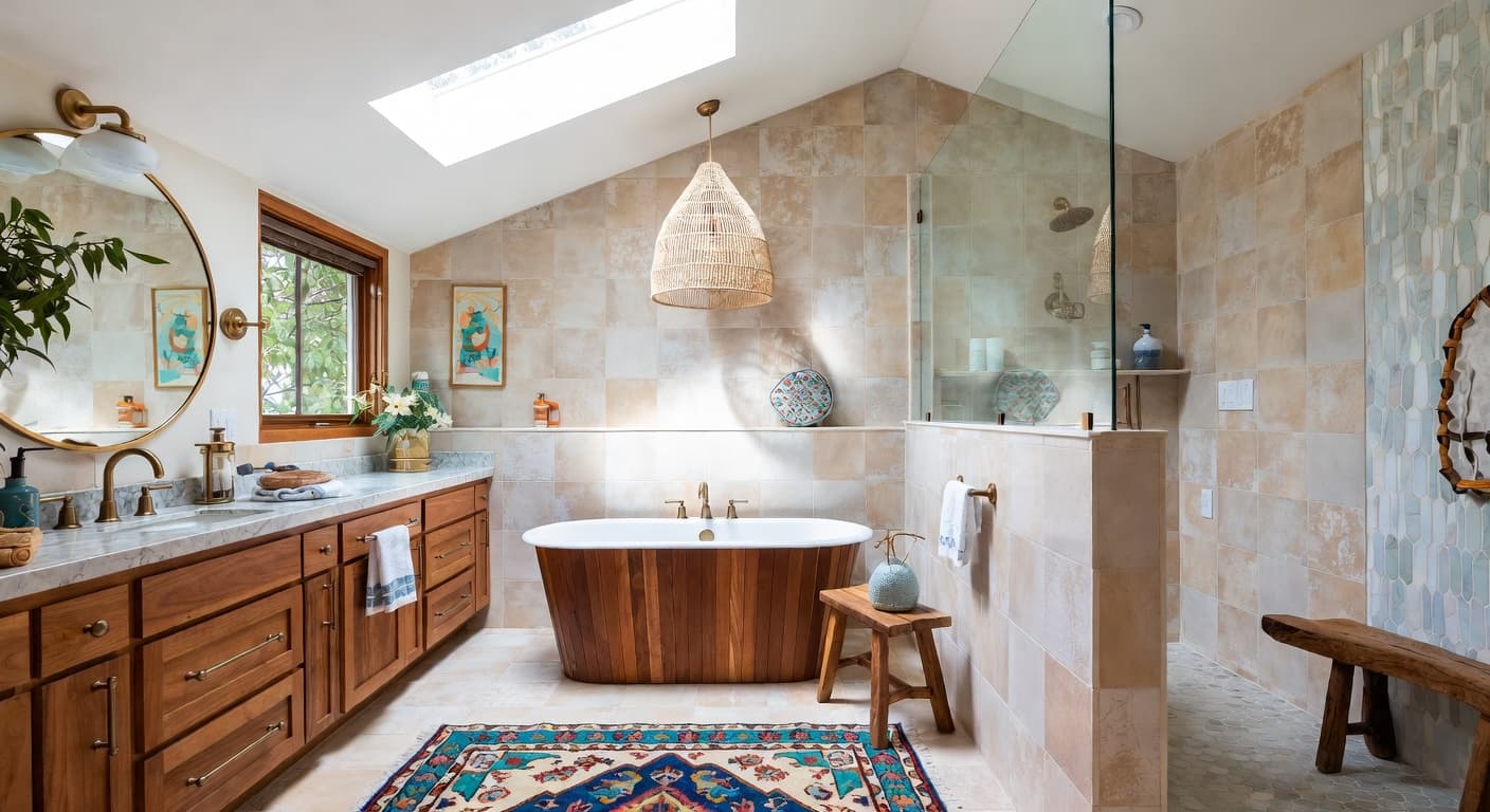Californian Bohemian Bathroom design preview