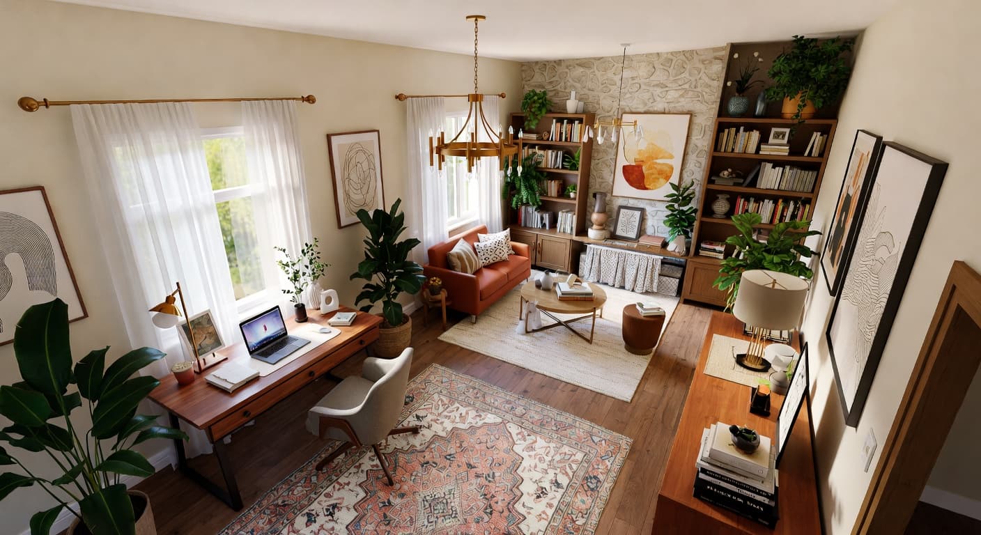 Californian Bohemian Home Office design preview