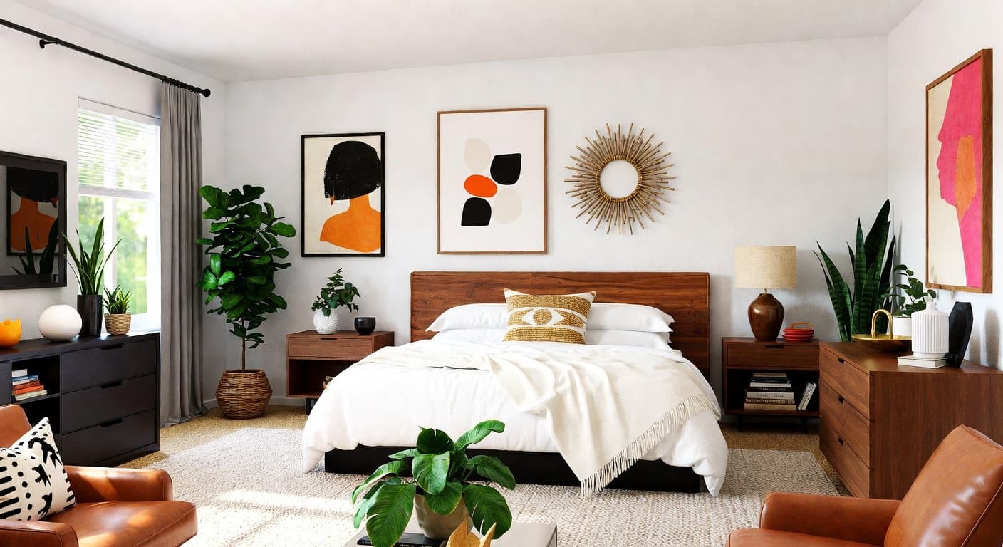 Californian Bohemian kids room interior design - featuring californian bohemian style furniture, decor, colors, and layout ideas for your kids room