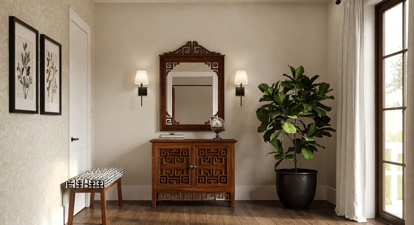 Chinese mudroom interior design - featuring chinese style furniture, decor, colors, and layout ideas for your mudroom