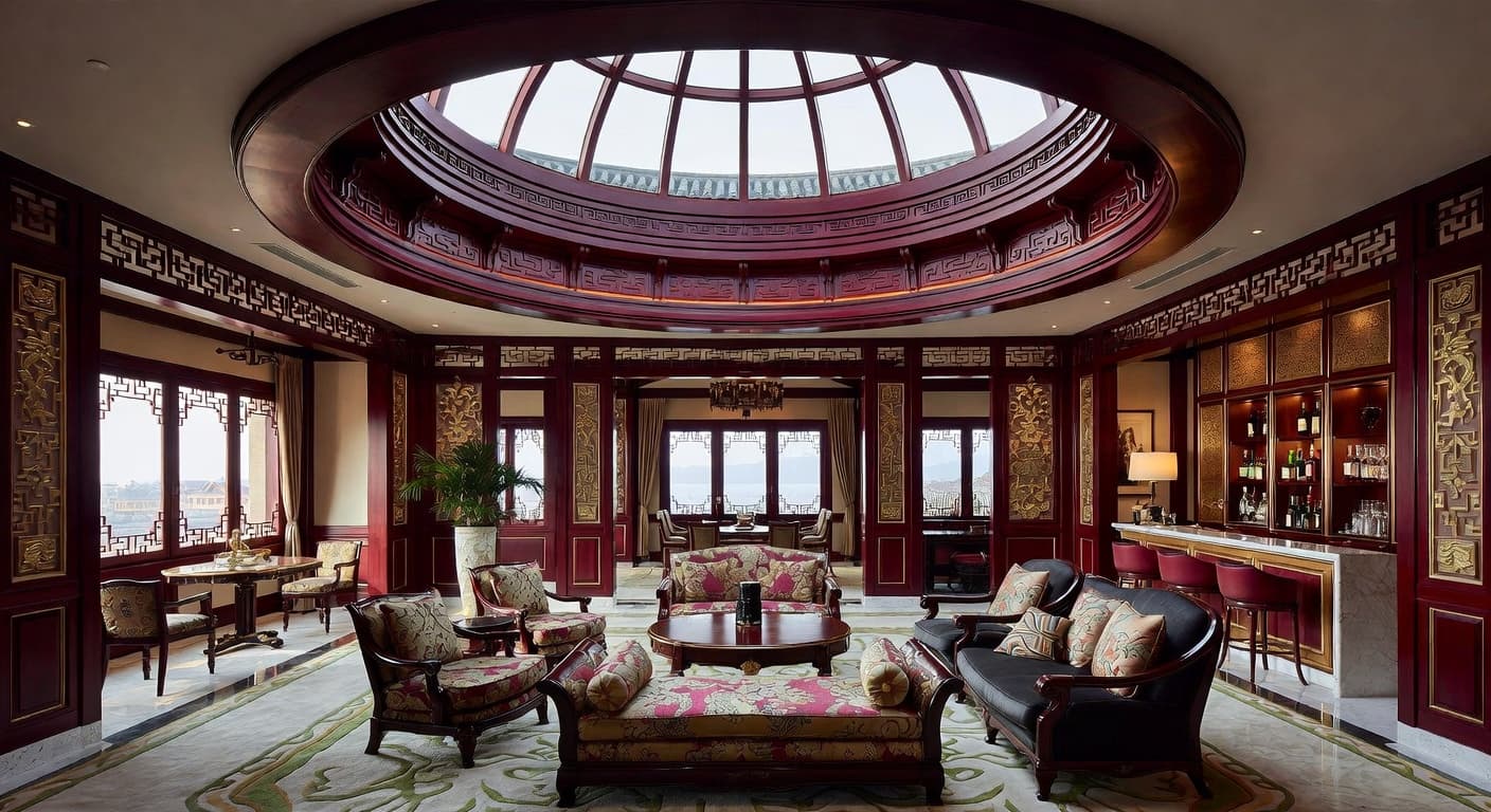 Chinese observatory interior design - featuring chinese style furniture, decor, colors, and layout ideas for your observatory