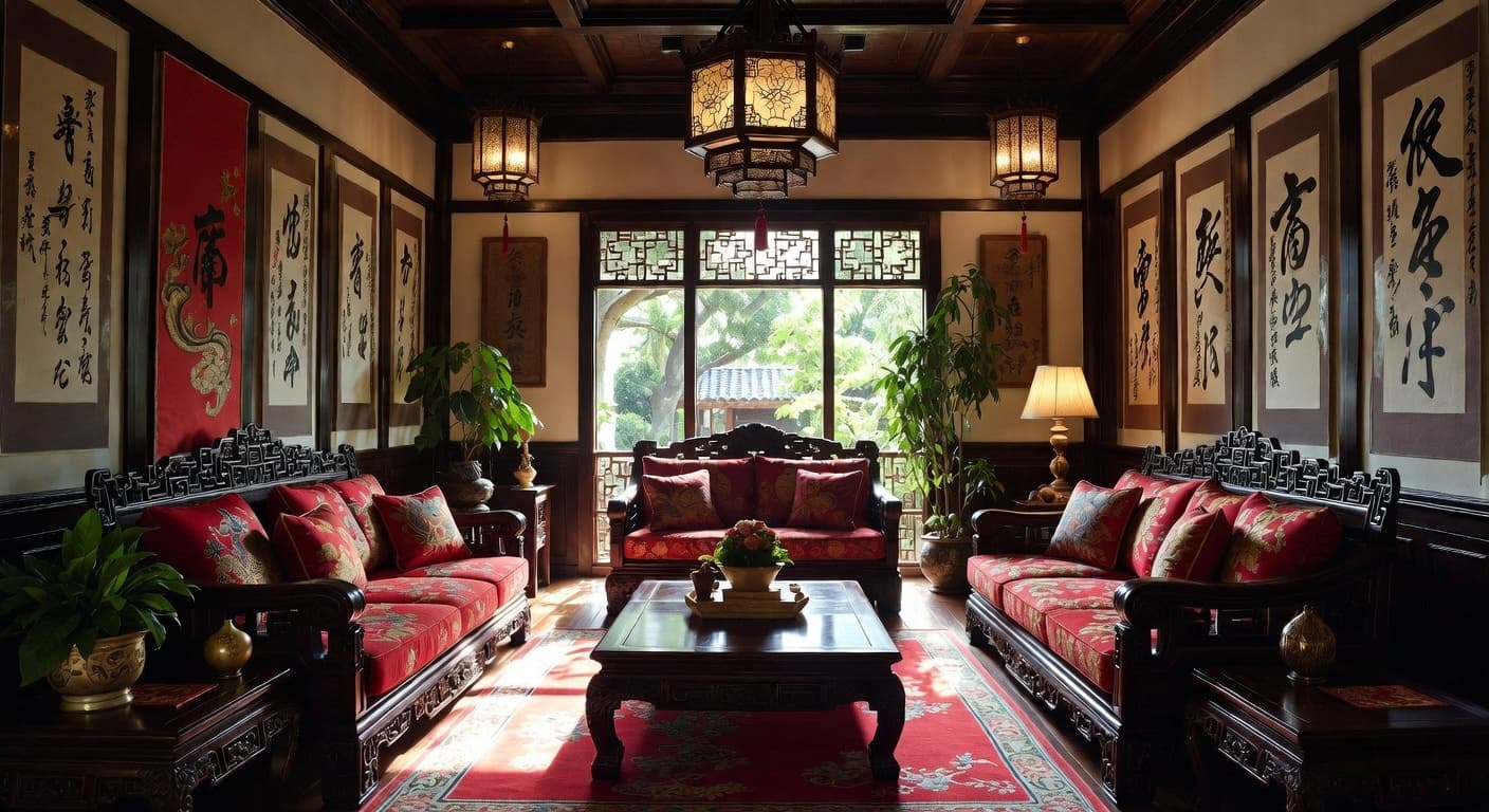 Chinese teen room / den interior design - featuring chinese style furniture, decor, colors, and layout ideas for your teen room / den