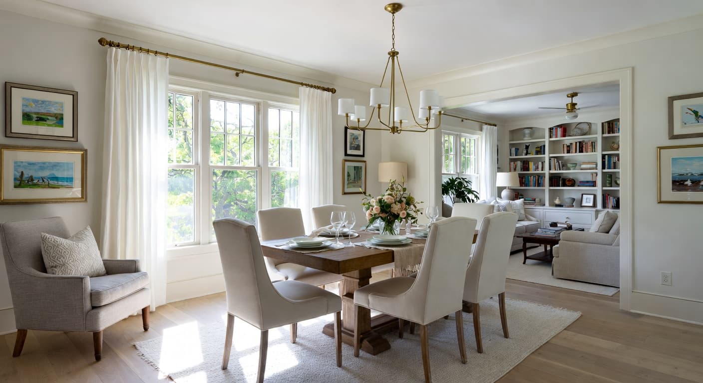 Coastal Grandmother Dining Room design preview