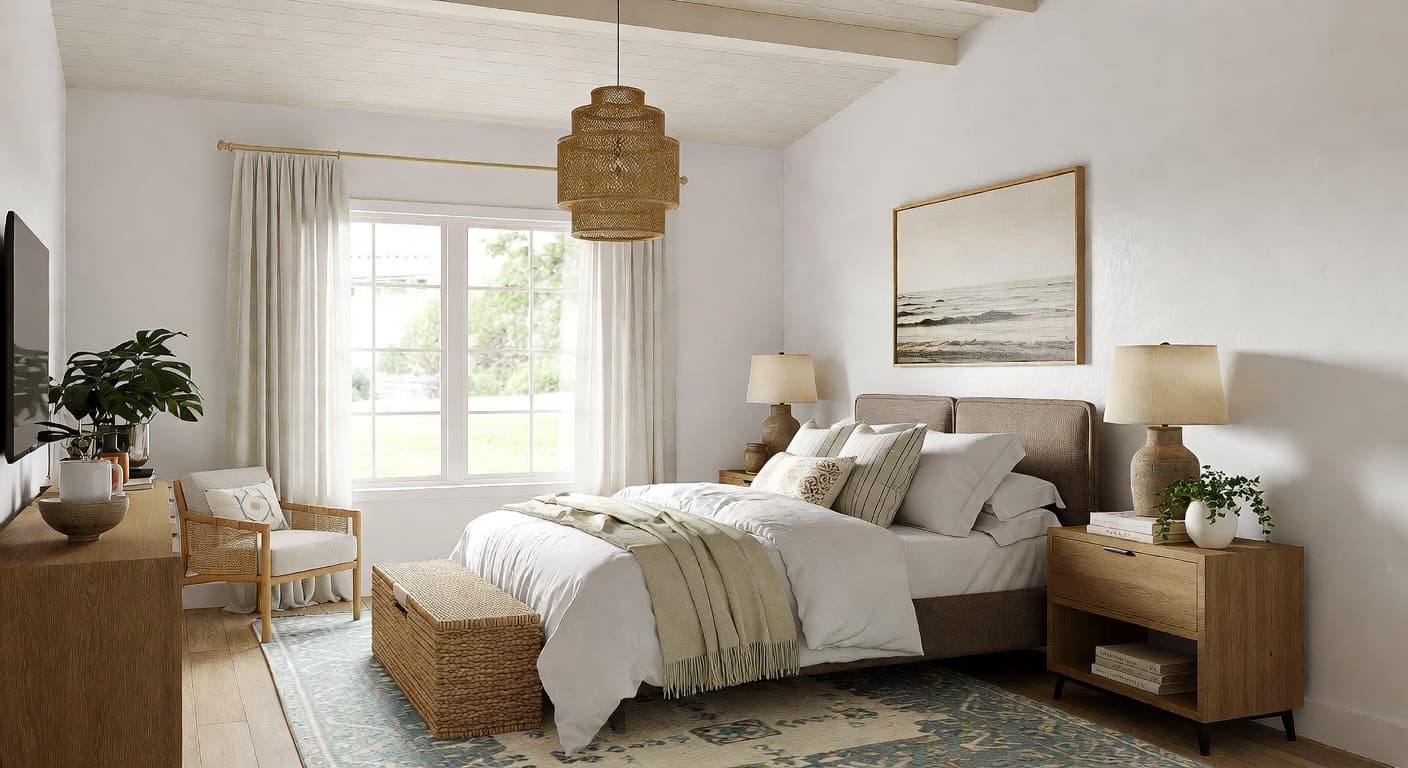 Coastal Grandmother guest room interior design - featuring coastal grandmother style furniture, decor, colors, and layout ideas for your guest room