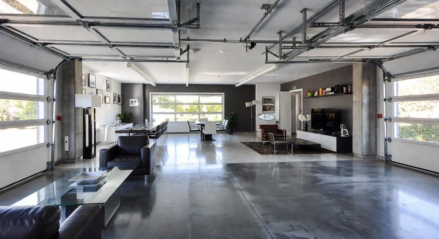 Contemporary garage interior interior design - featuring contemporary style furniture, decor, colors, and layout ideas for your garage interior