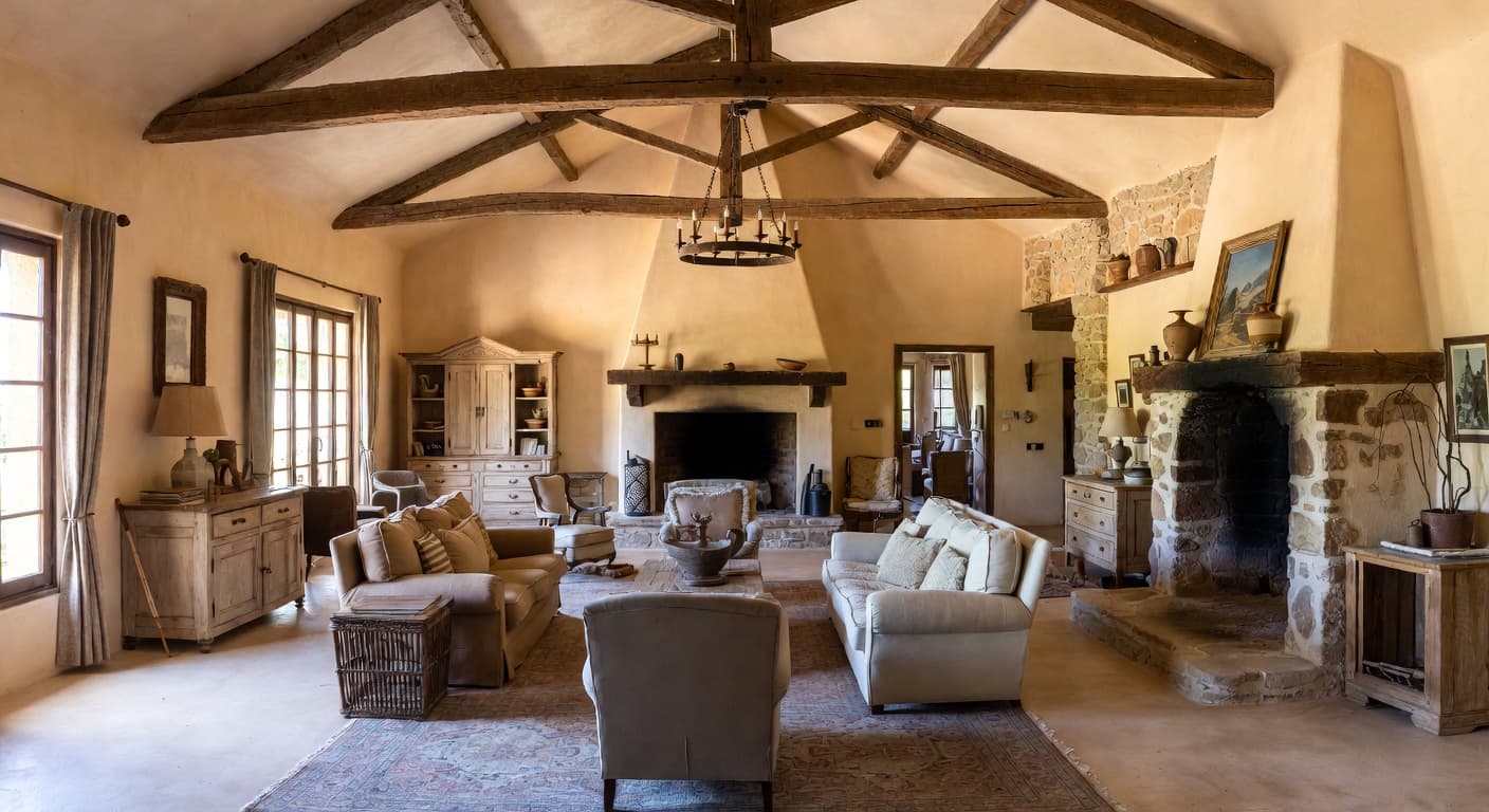 Country multi-purpose room interior design - featuring country style furniture, decor, colors, and layout ideas for your multi-purpose room