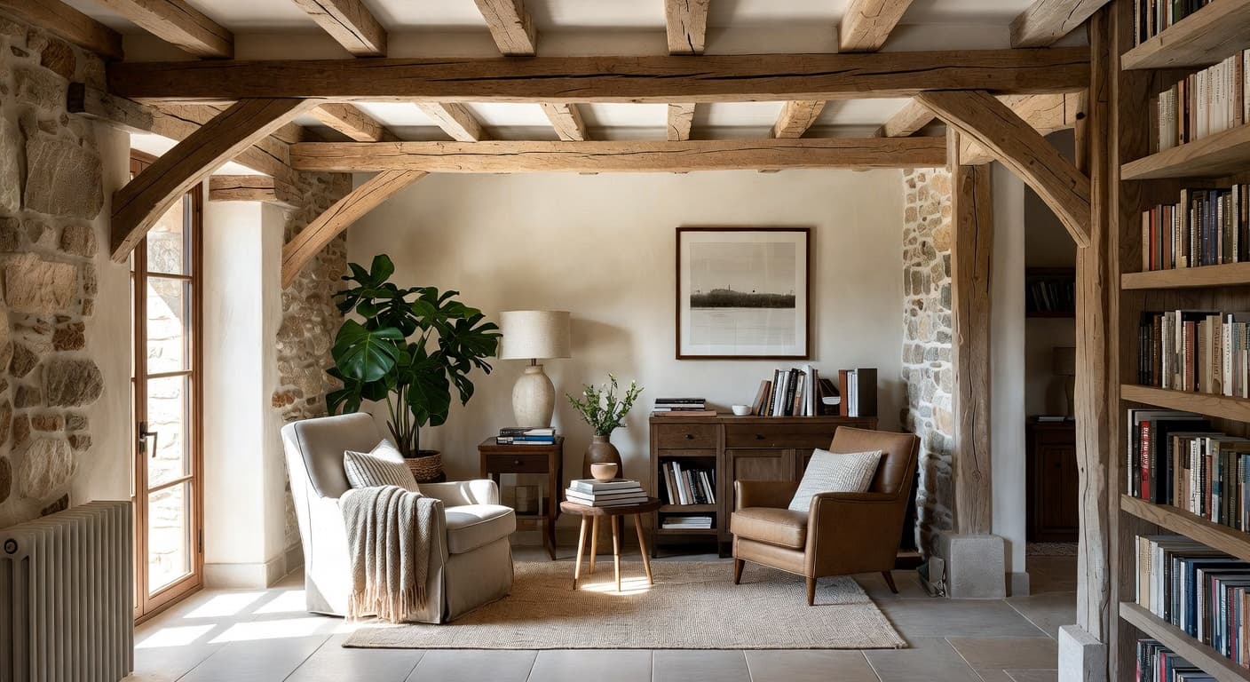 Country reading nook interior design - featuring country style furniture, decor, colors, and layout ideas for your reading nook