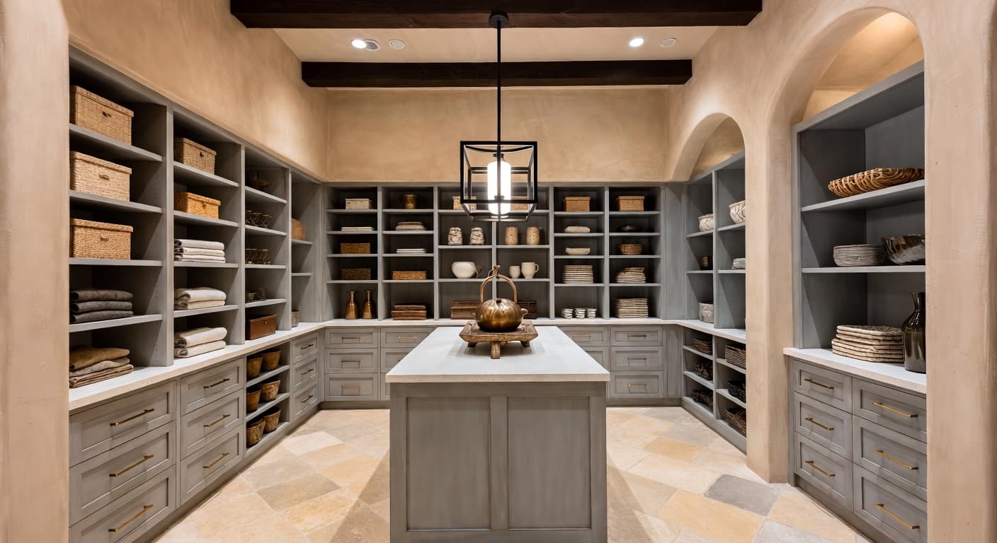 Desert Modern pantry interior design - featuring desert modern style furniture, decor, colors, and layout ideas for your pantry