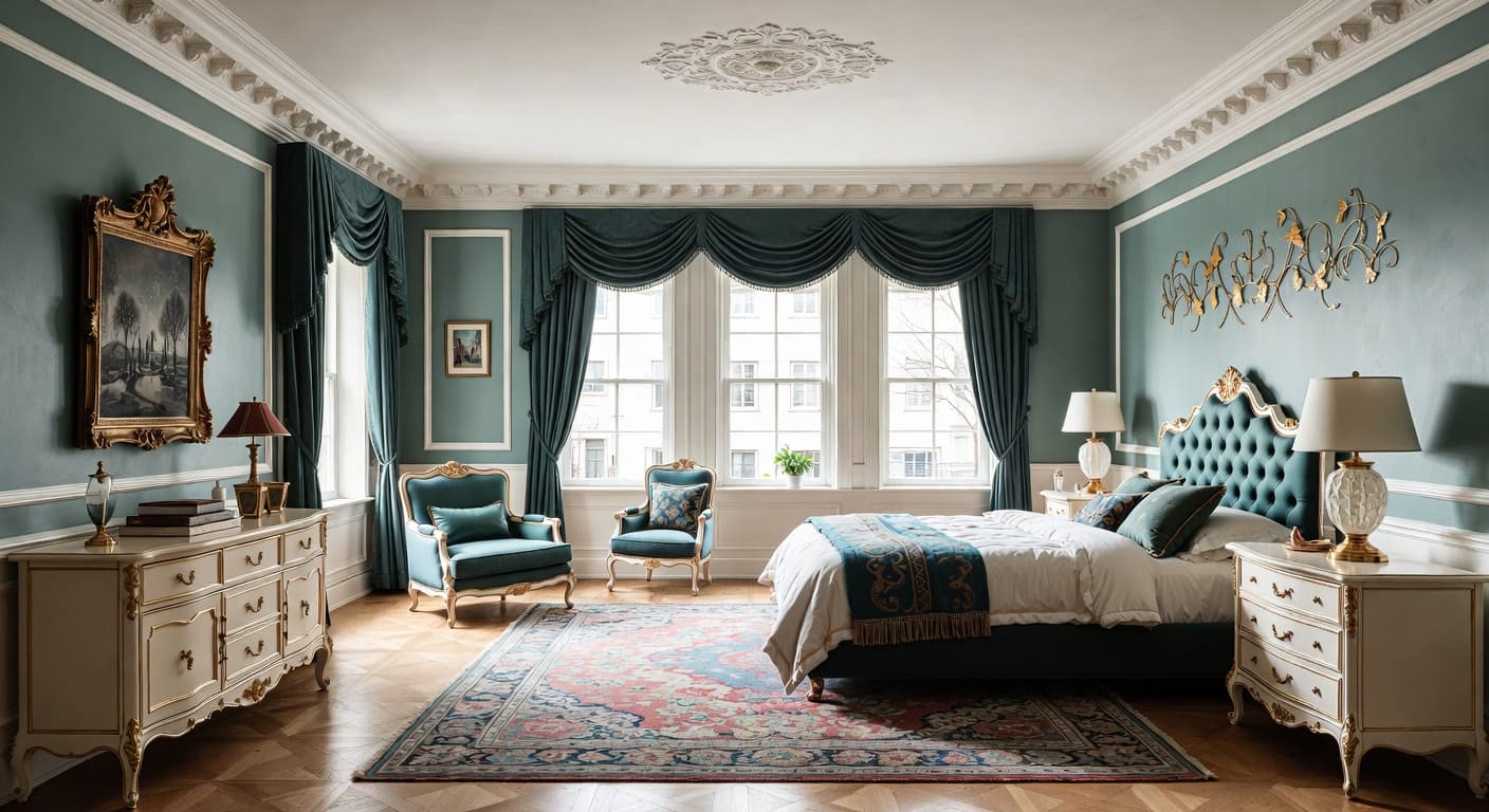 Digital Baroque teen room / den interior design - featuring digital baroque style furniture, decor, colors, and layout ideas for your teen room / den