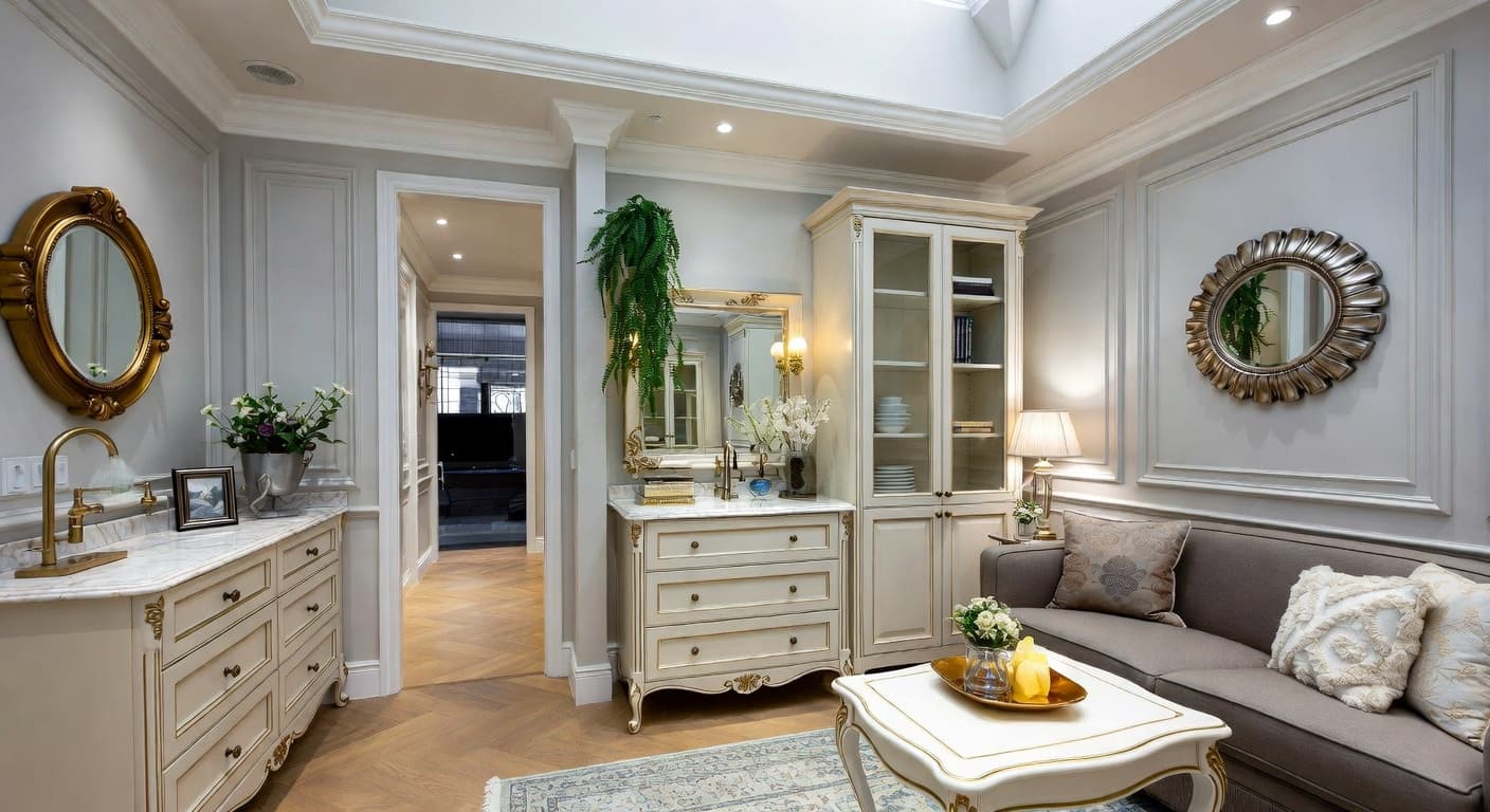 Digital Baroque utility room interior design - featuring digital baroque style furniture, decor, colors, and layout ideas for your utility room