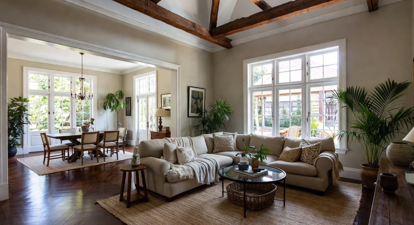 Dutch Colonial multi-purpose room interior design - featuring dutch colonial style furniture, decor, colors, and layout ideas for your multi-purpose room