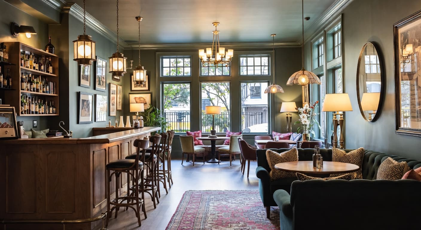 Eclectic bar room interior design - featuring eclectic style furniture, decor, colors, and layout ideas for your bar room