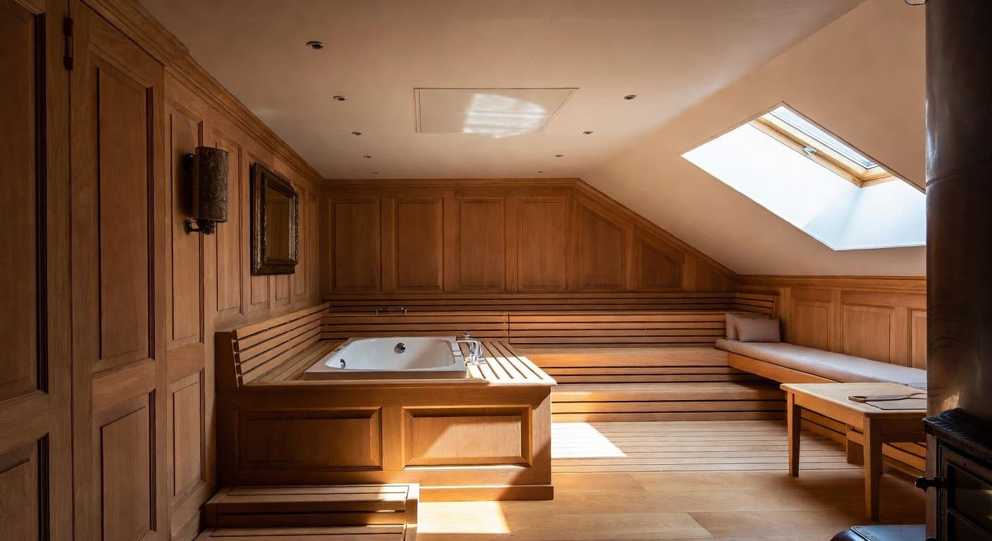 Edwardian sauna / spa room interior design - featuring edwardian style furniture, decor, colors, and layout ideas for your sauna / spa room