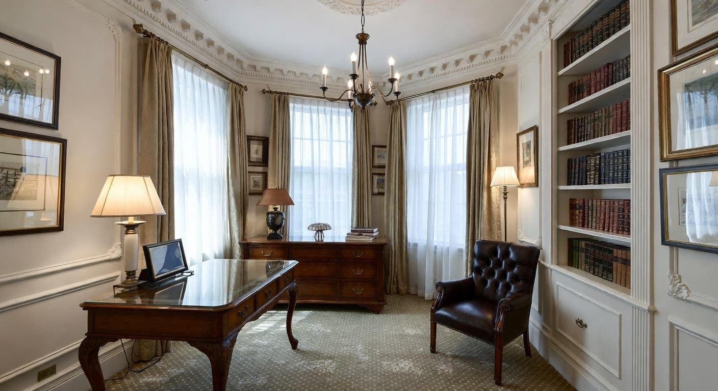 Edwardian storage room interior design - featuring edwardian style furniture, decor, colors, and layout ideas for your storage room