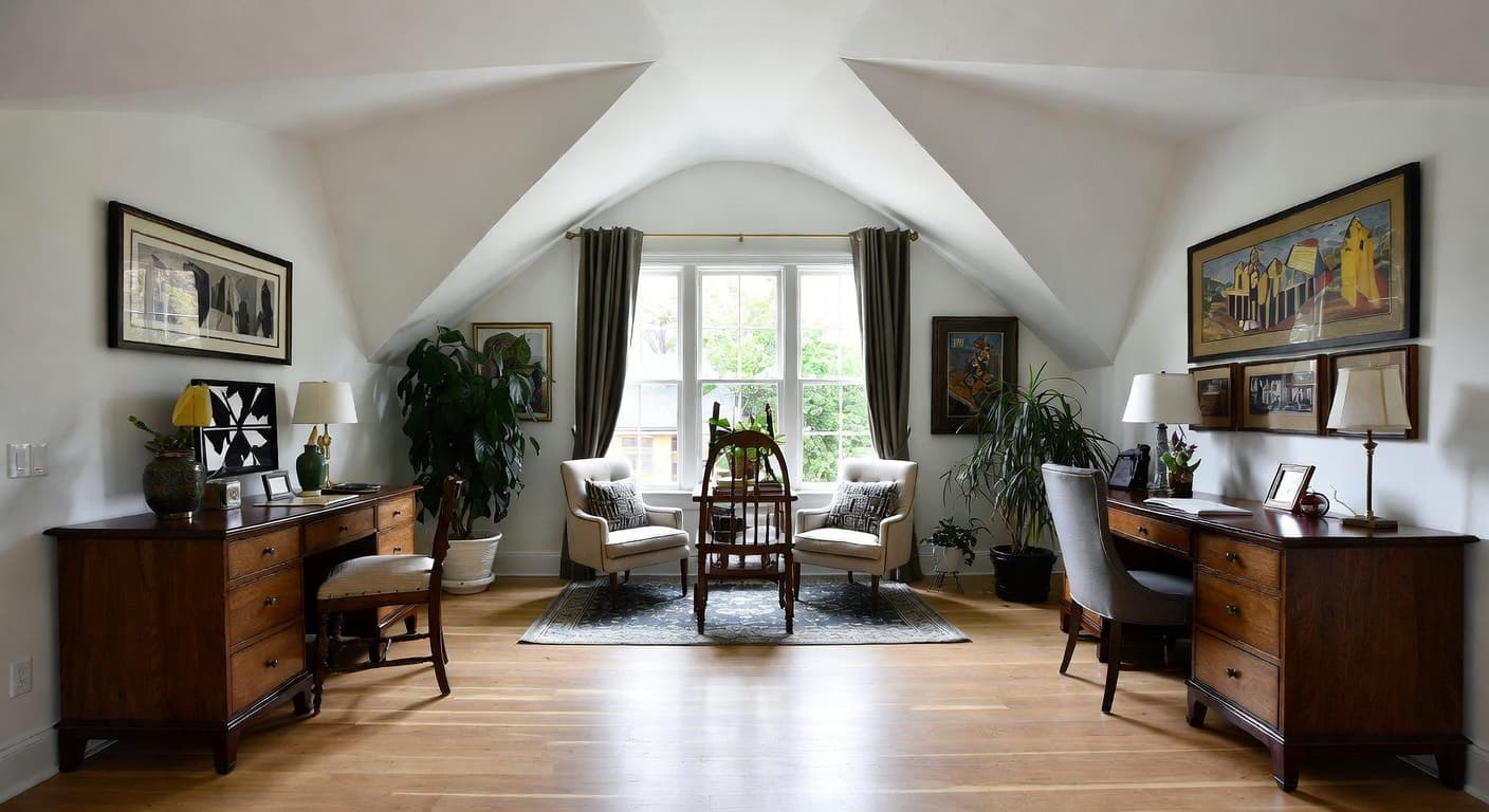 Empire craft room / studio interior design - featuring empire style furniture, decor, colors, and layout ideas for your craft room / studio