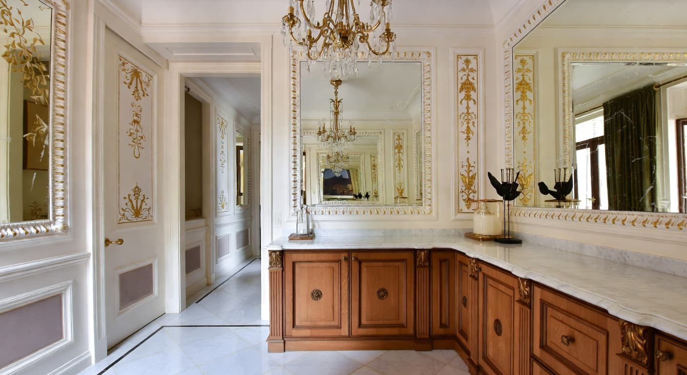 Empire pantry interior design - featuring empire style furniture, decor, colors, and layout ideas for your pantry