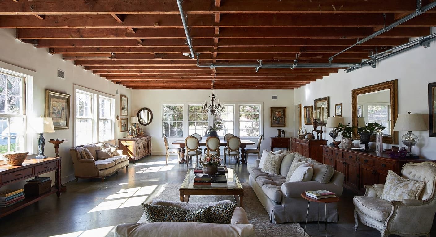 Federal garage interior interior design - featuring federal style furniture, decor, colors, and layout ideas for your garage interior