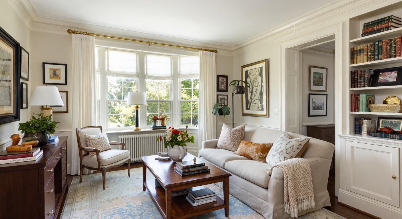 Federal teen room / den interior design - featuring federal style furniture, decor, colors, and layout ideas for your teen room / den