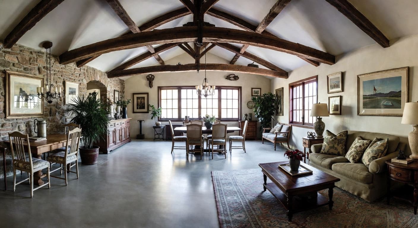 French Country garage interior interior design - featuring french country style furniture, decor, colors, and layout ideas for your garage interior