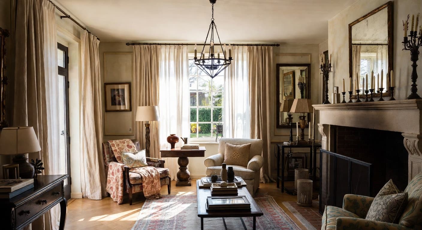 French Country meditation space interior design - featuring french country style furniture, decor, colors, and layout ideas for your meditation space