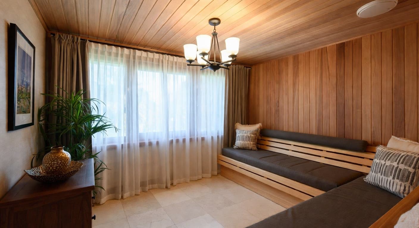 French Country sauna / spa room interior design - featuring french country style furniture, decor, colors, and layout ideas for your sauna / spa room