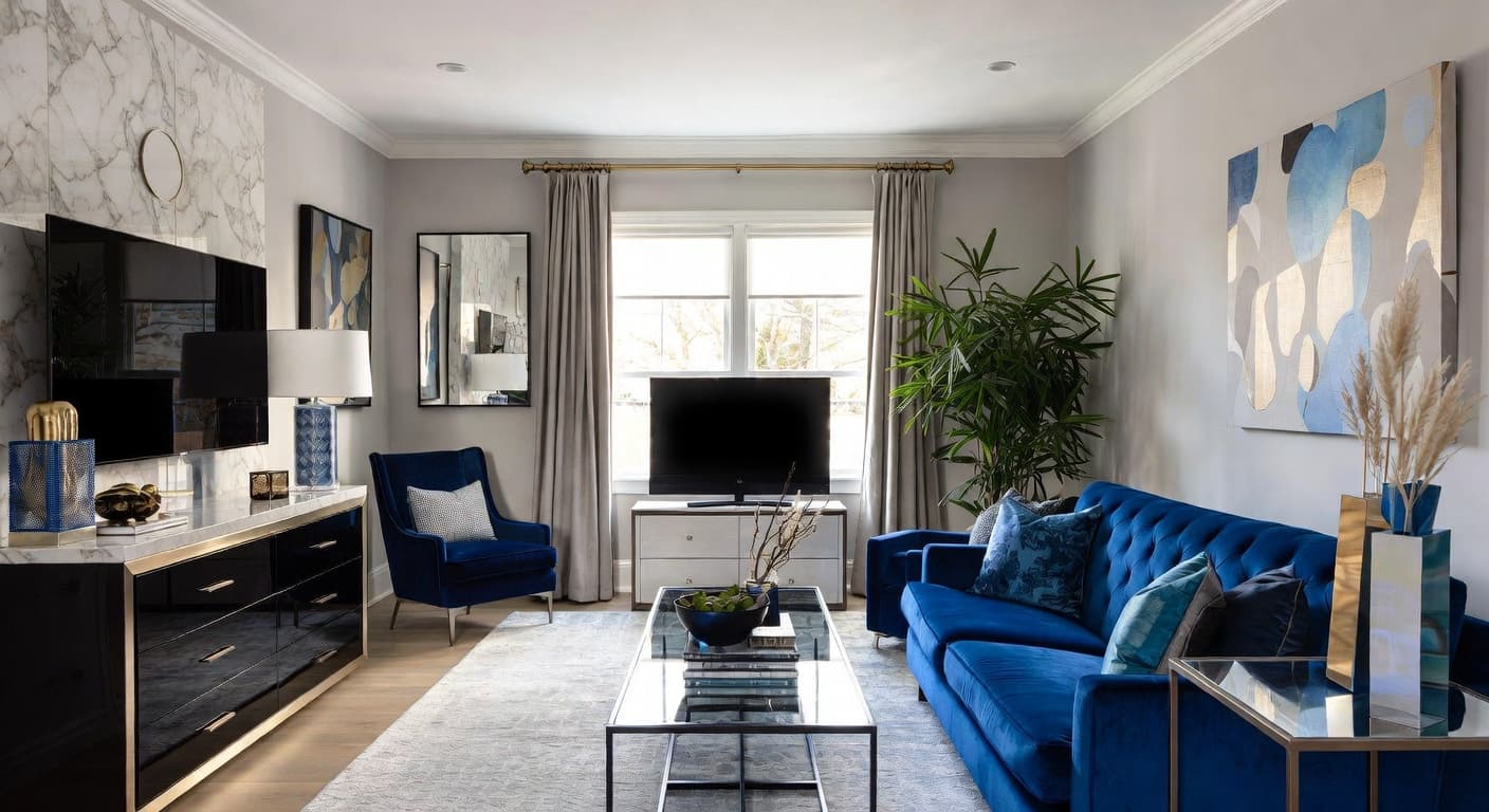 Glam storage room interior design - featuring glam style furniture, decor, colors, and layout ideas for your storage room