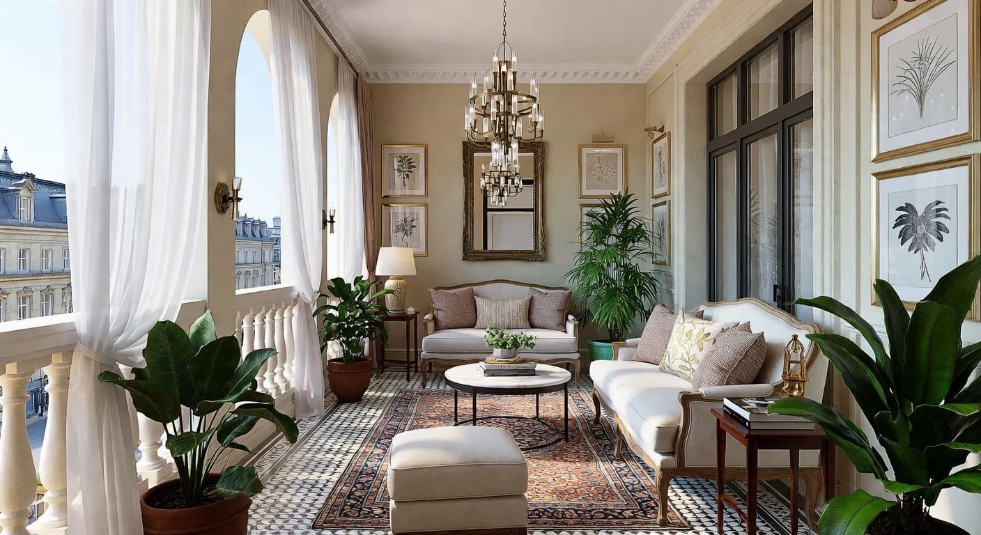 Grandmillennial Balcony / Terrace design preview