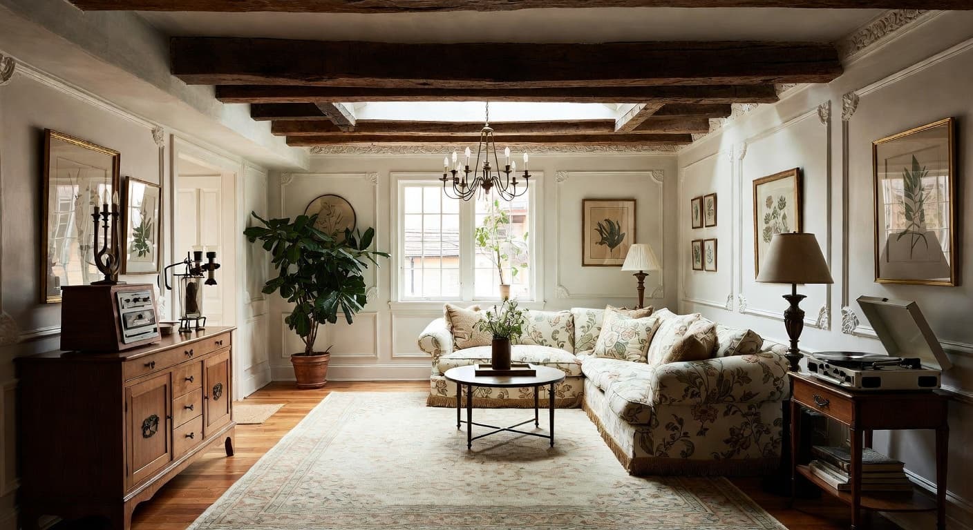 Grandmillennial basement interior design - featuring grandmillennial style furniture, decor, colors, and layout ideas for your basement