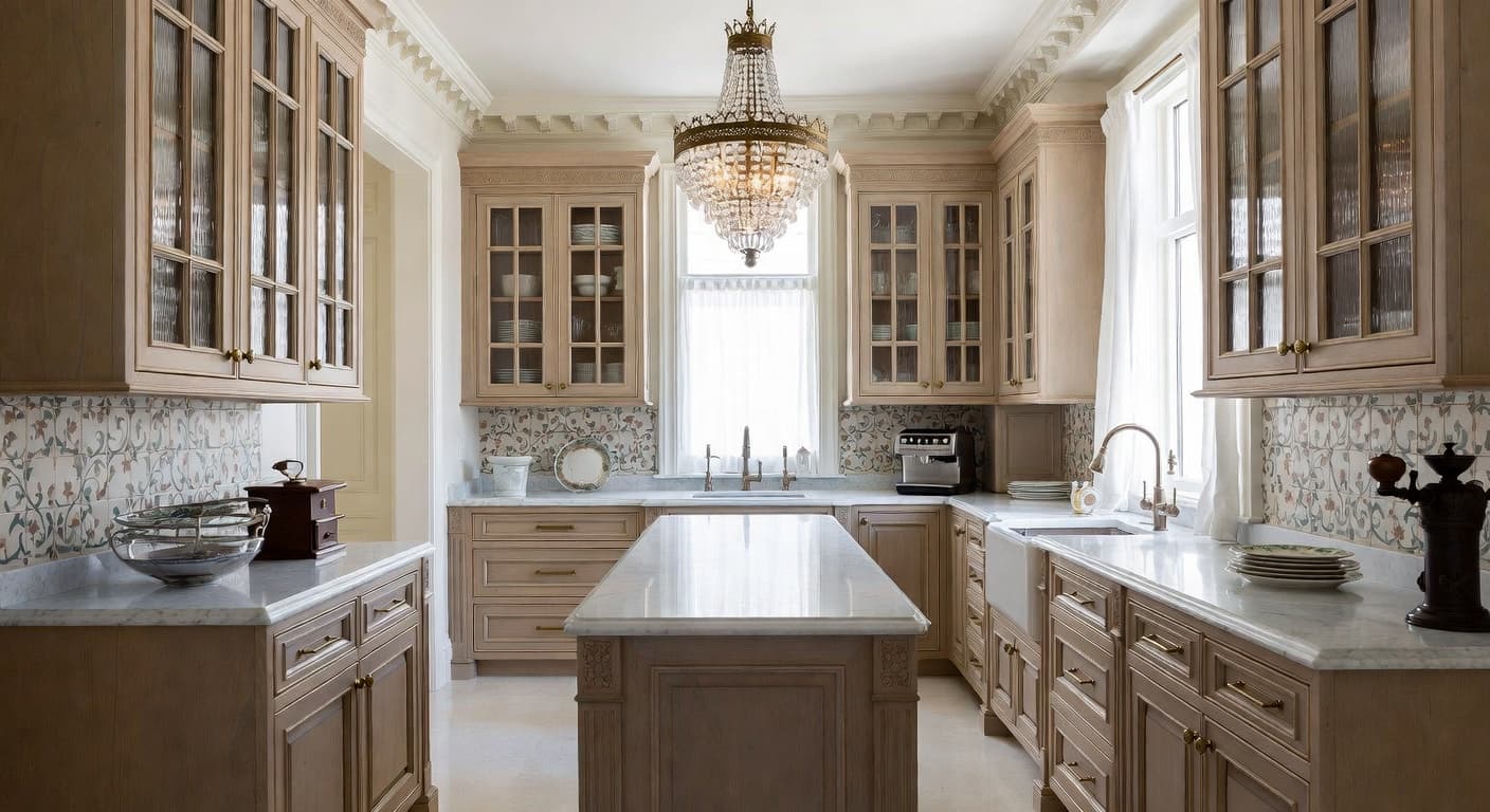 Grandmillennial butler's pantry interior design - featuring grandmillennial style furniture, decor, colors, and layout ideas for your butler's pantry