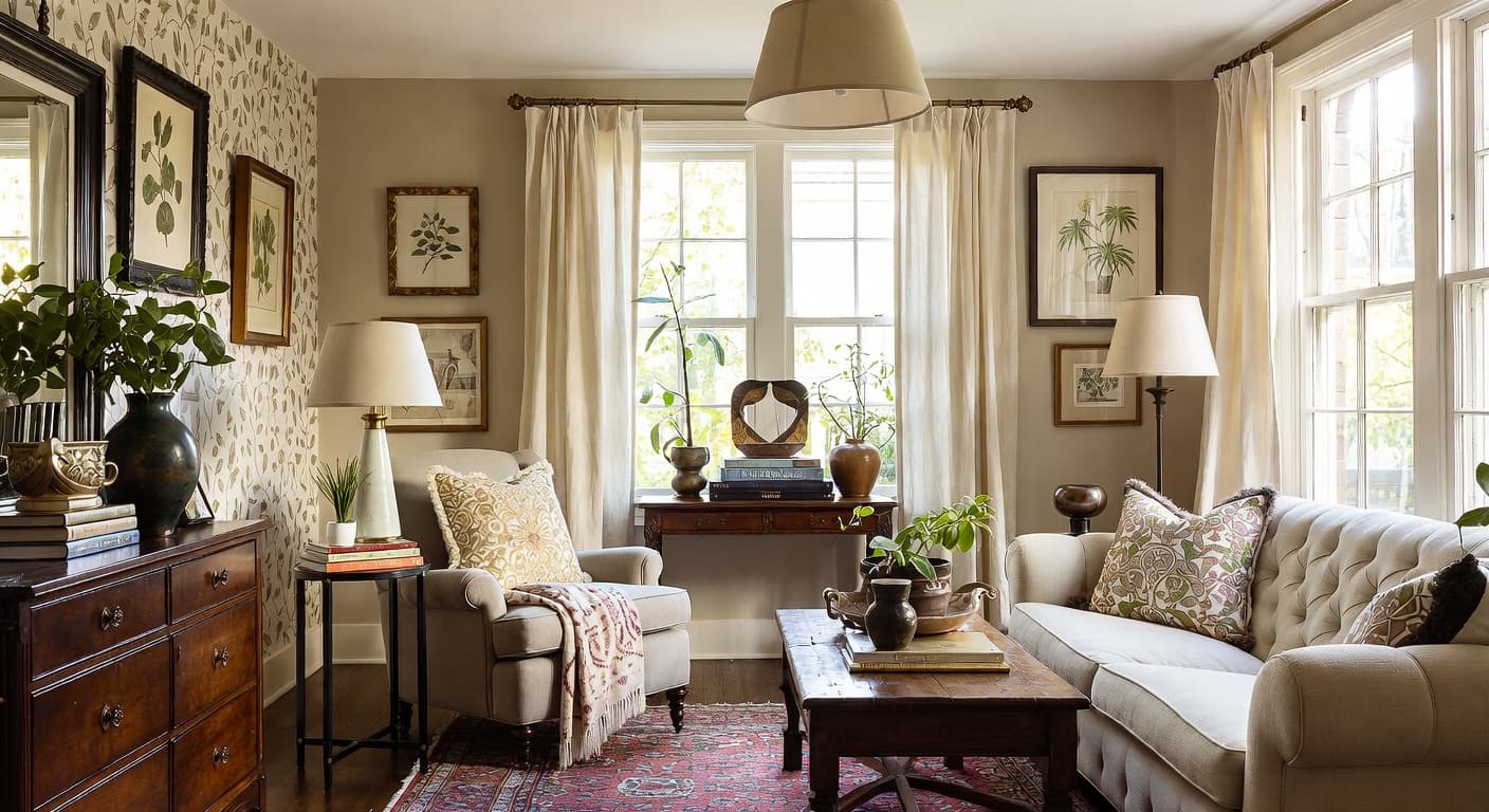 Grandmillennial reading nook interior design - featuring grandmillennial style furniture, decor, colors, and layout ideas for your reading nook