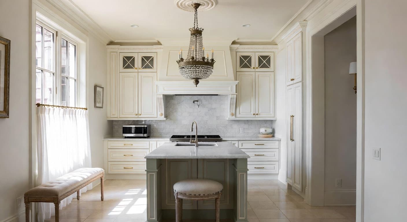 Grandmillennial utility room interior design - featuring grandmillennial style furniture, decor, colors, and layout ideas for your utility room