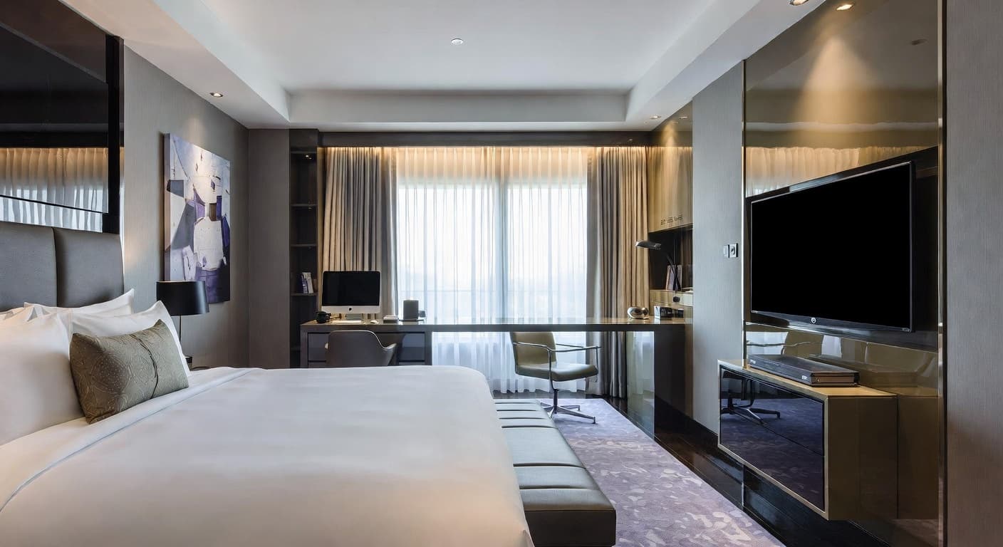 High-Tech guest room interior design - featuring high-tech style furniture, decor, colors, and layout ideas for your guest room