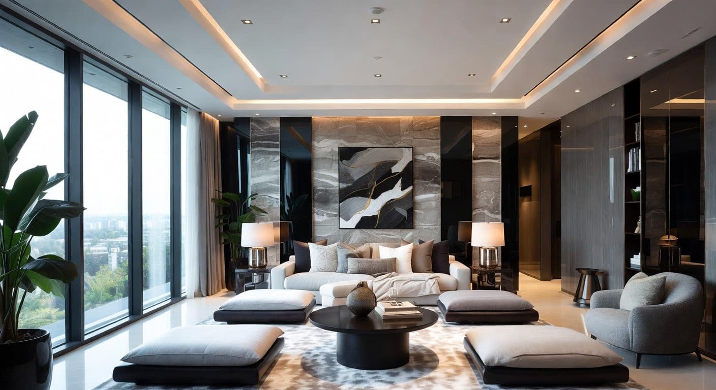 High-Tech meditation space interior design - featuring high-tech style furniture, decor, colors, and layout ideas for your meditation space