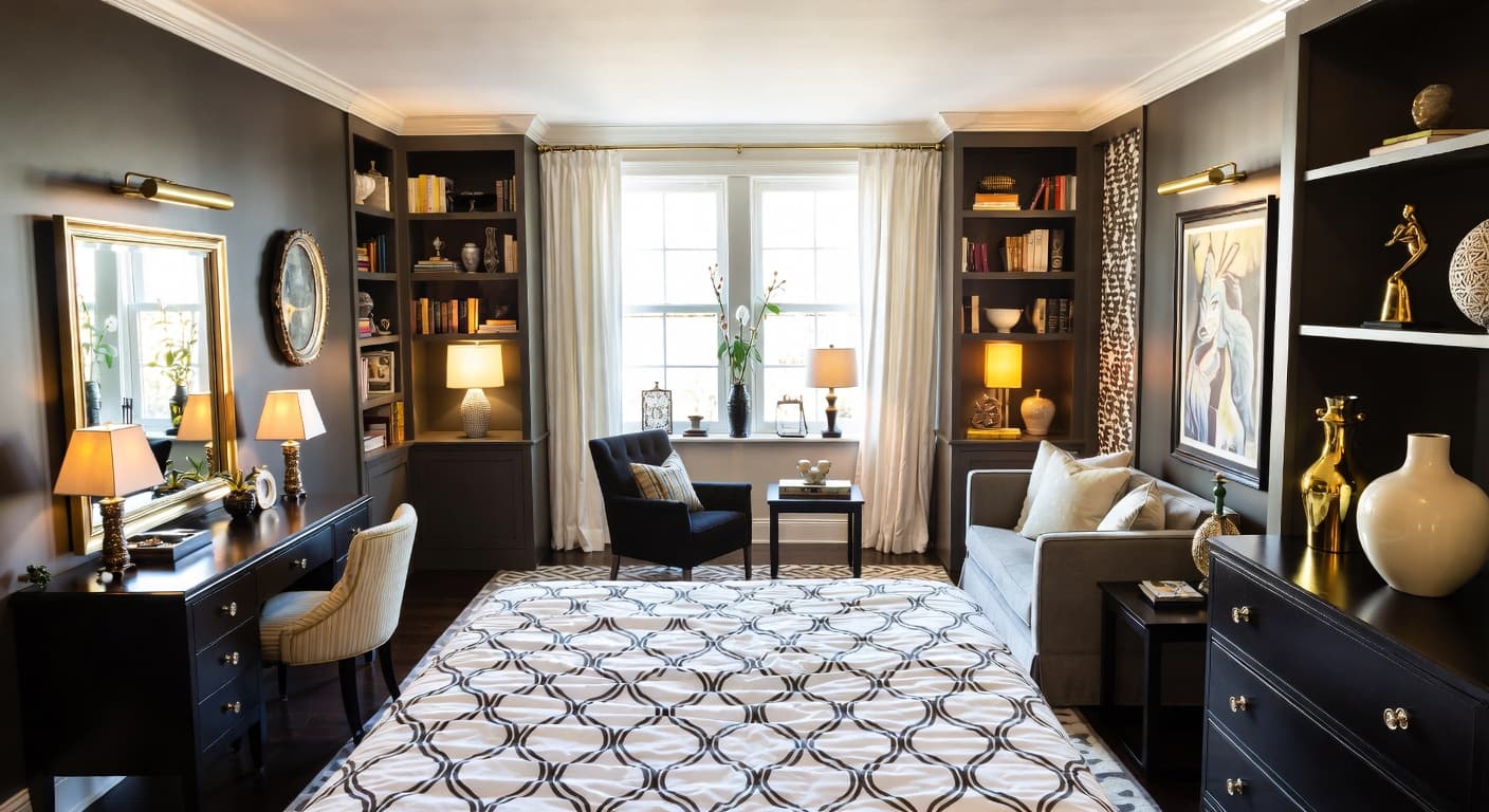 Hollywood Regency kids room interior design - featuring hollywood regency style furniture, decor, colors, and layout ideas for your kids room