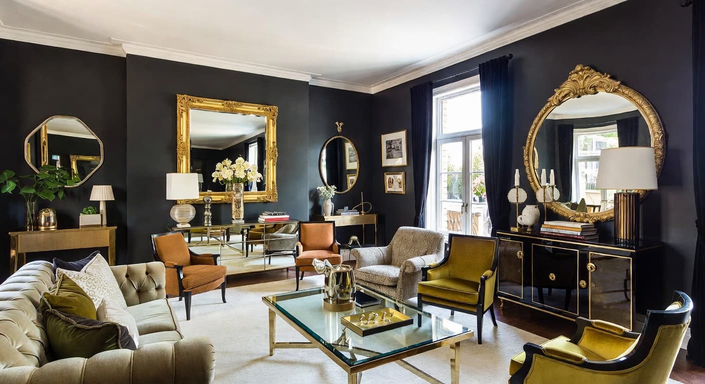 Hollywood Regency teen room / den interior design - featuring hollywood regency style furniture, decor, colors, and layout ideas for your teen room / den