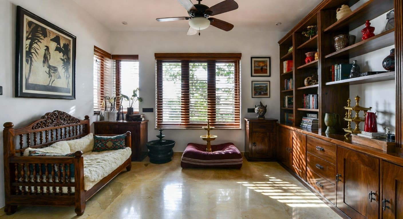 Indian pet room interior design - featuring indian style furniture, decor, colors, and layout ideas for your pet room